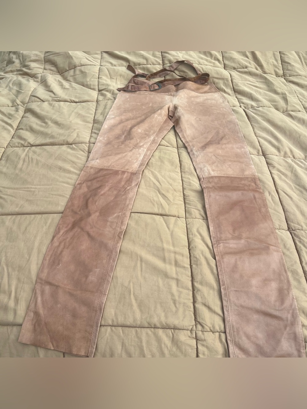 Ungaro Fever Leather Belted Two Toned Panel Pants Y2K Boho Festival Wear Hippie